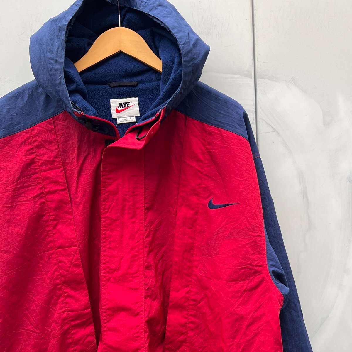NIKE/ナイキ 裏フリースナイロンフードジャケット 90年代 (USED NIKE/ナイキ 裏フリースナイロンフードジャケット 90年代 (USED