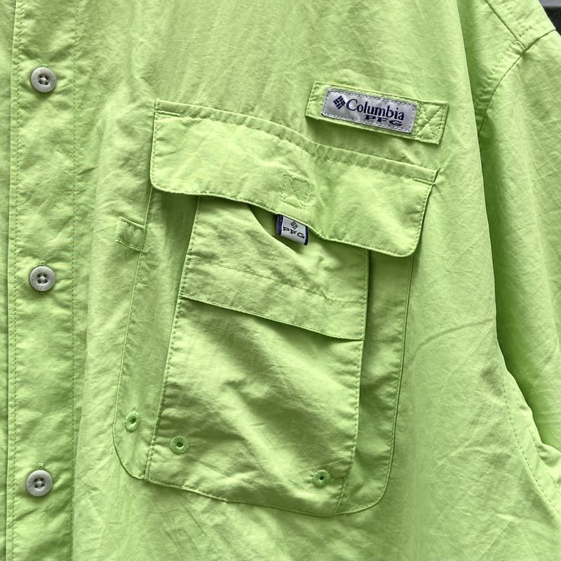 コロンビア PFG フィッシングジャケット 短丈 フリース グリーン XL 