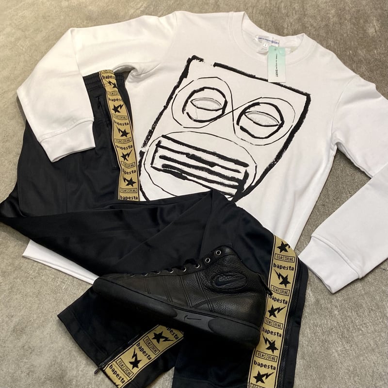 ★Cuarto UNITED★裏起毛シャツ★白黒★M COMME des GARCONS SHIRT/コムデギャルソン シャツ 裏毛