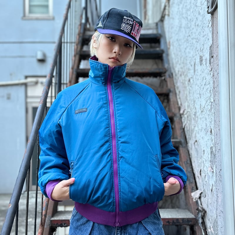 90s Columbia ロゴ リバーシブル ナイロンジャケット メンズ 古着 
