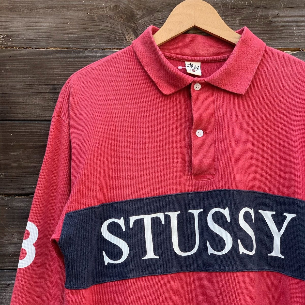 STUSSYステューシー ロングスリーブ鹿の子ポロシャツ 90年代 (USED