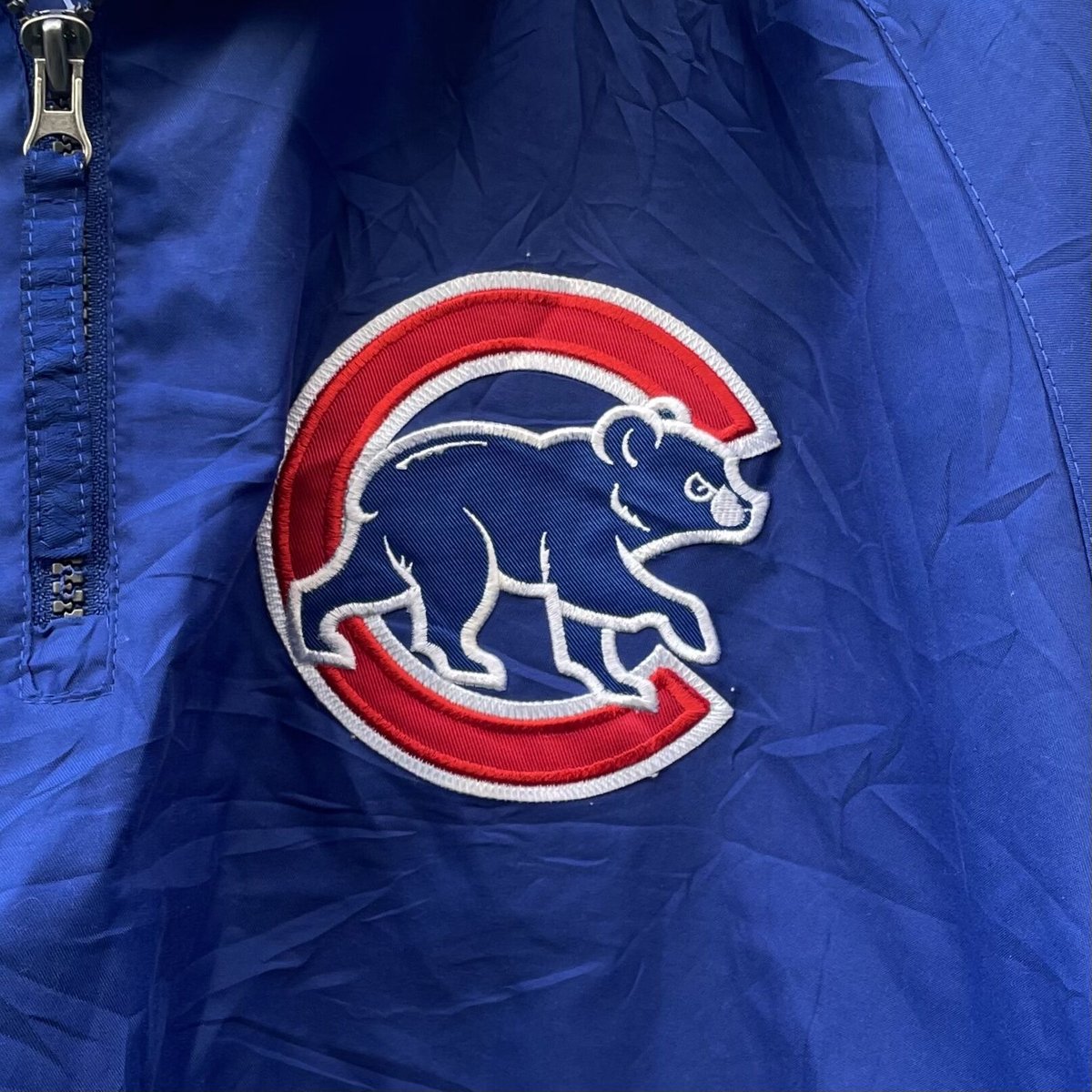 535cm商品名Majestic MLB CHICAGO CUBS シカゴカブス ハーフジップ ナイロンプルオーバー メンズXL /eaa408052