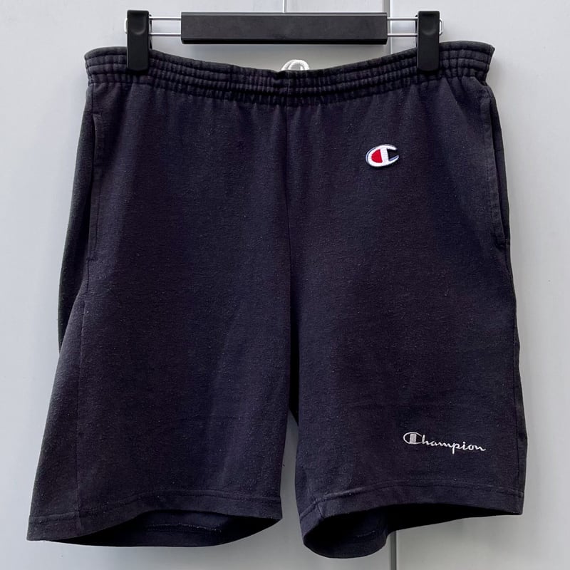✅90s Champion チャンピオン メッシュ ショート パンツ 黒 古着 1点物◇チャンピオン黒バスパン黒ショートパンツ古着メンズXL