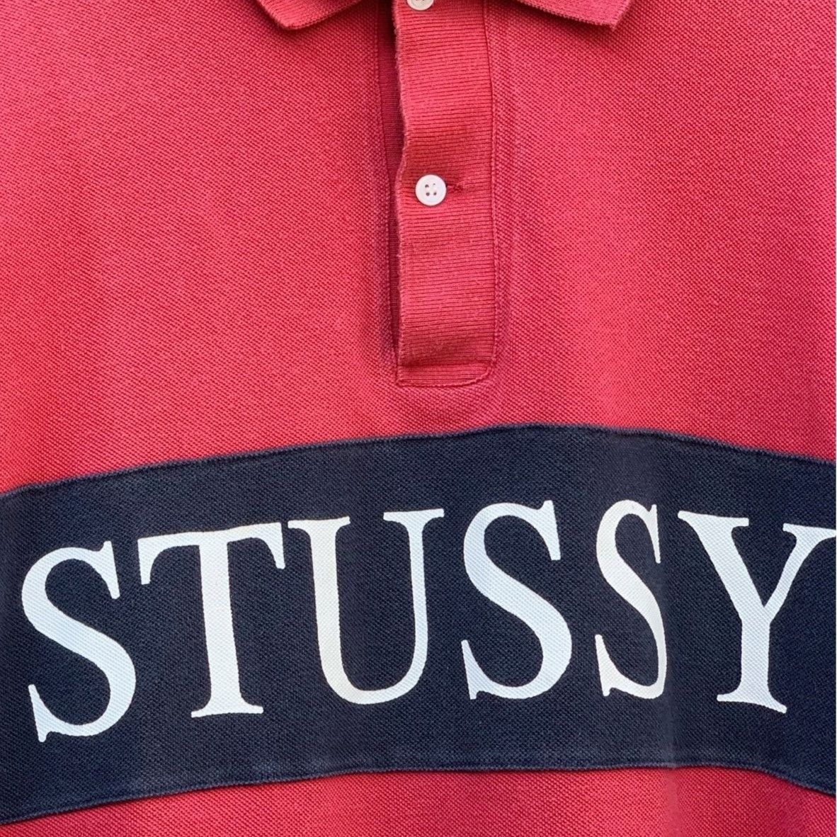 STUSSYステューシー ロングスリーブ鹿の子ポロシャツ 90年代 