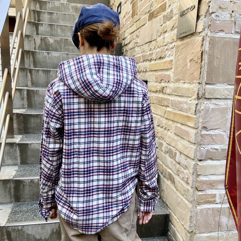 90s OLD STUSSY Check Cotton Anorak Parka