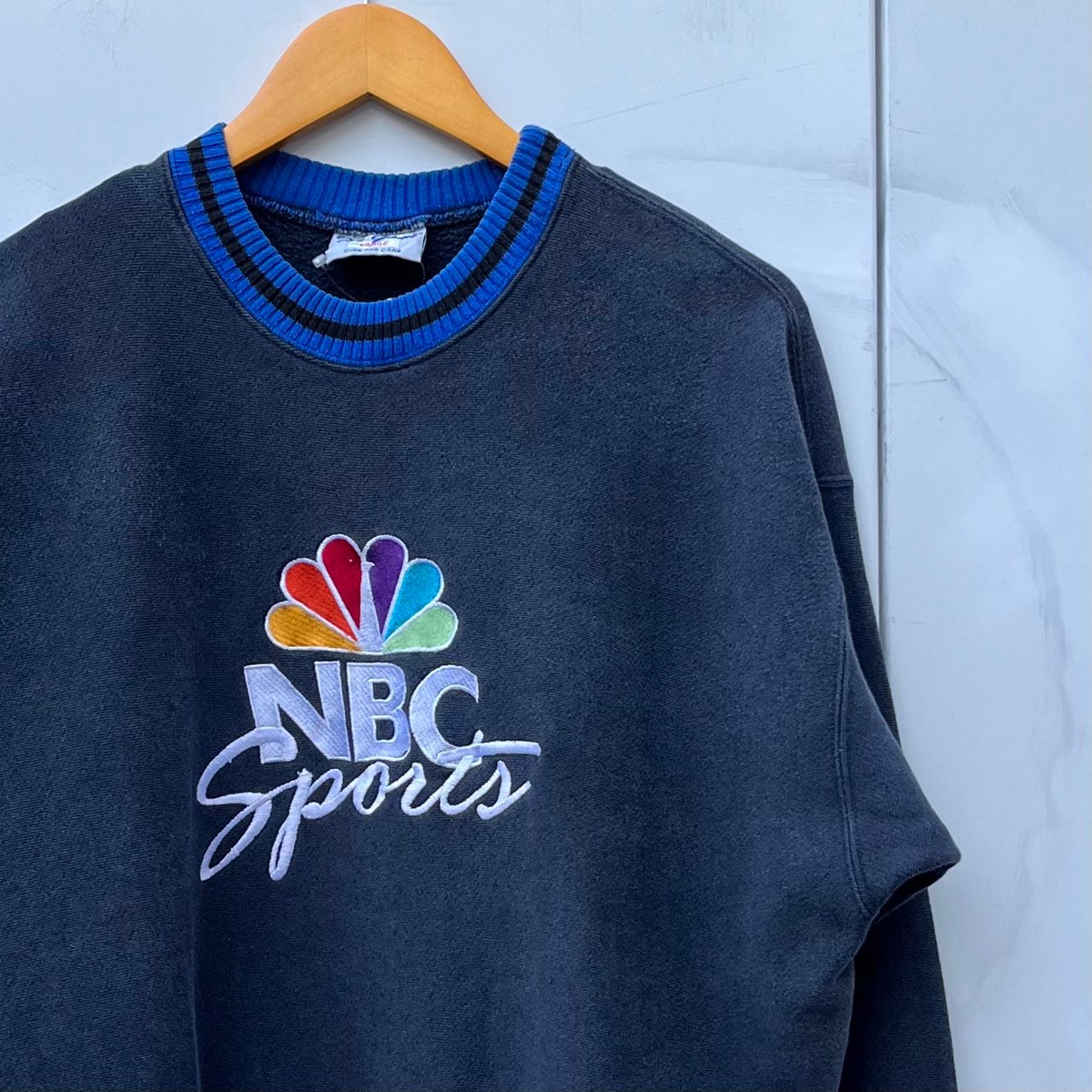 NBC SPORTS/エヌビーシースポーツ 切り替え刺繍スウェット 90年代