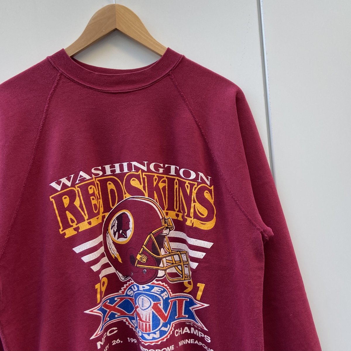 90年代 NUTMEG NFL WASHINGTON REDSKINS ワシントンレッドスキンズ プリントスウェットシャツ トレーナー USA製 メンズXL ヴィンテージ /eaa324381