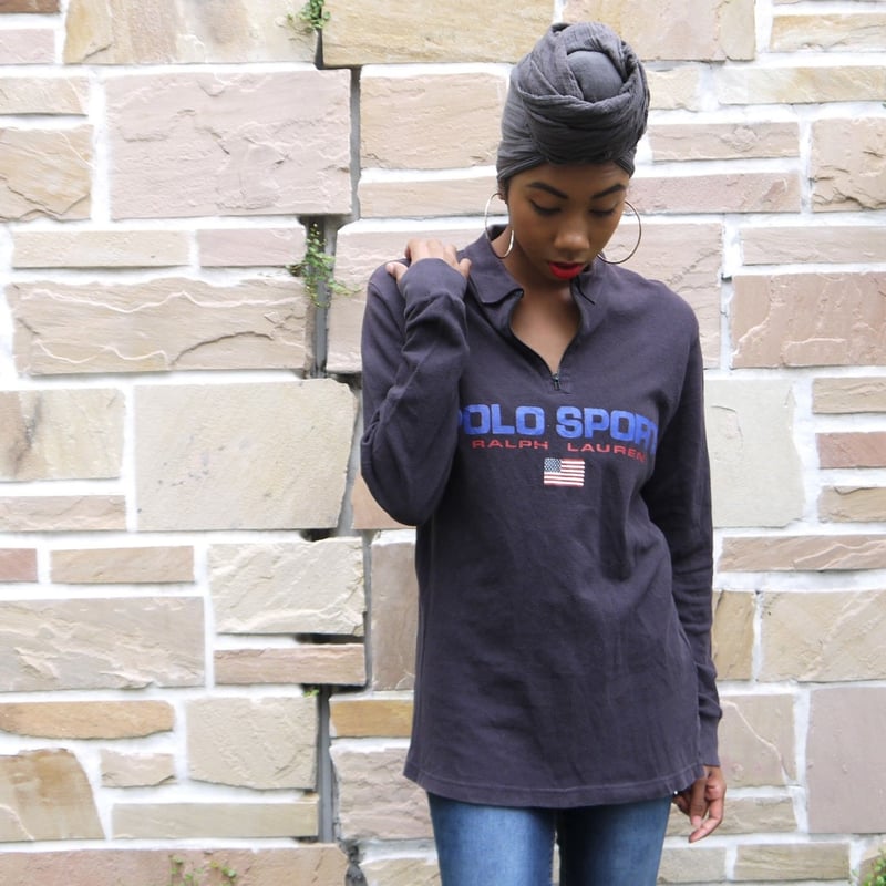 POLOSPORT/ポロスポーツ ロングスリーブ鹿の子ポロシャツ 90年代