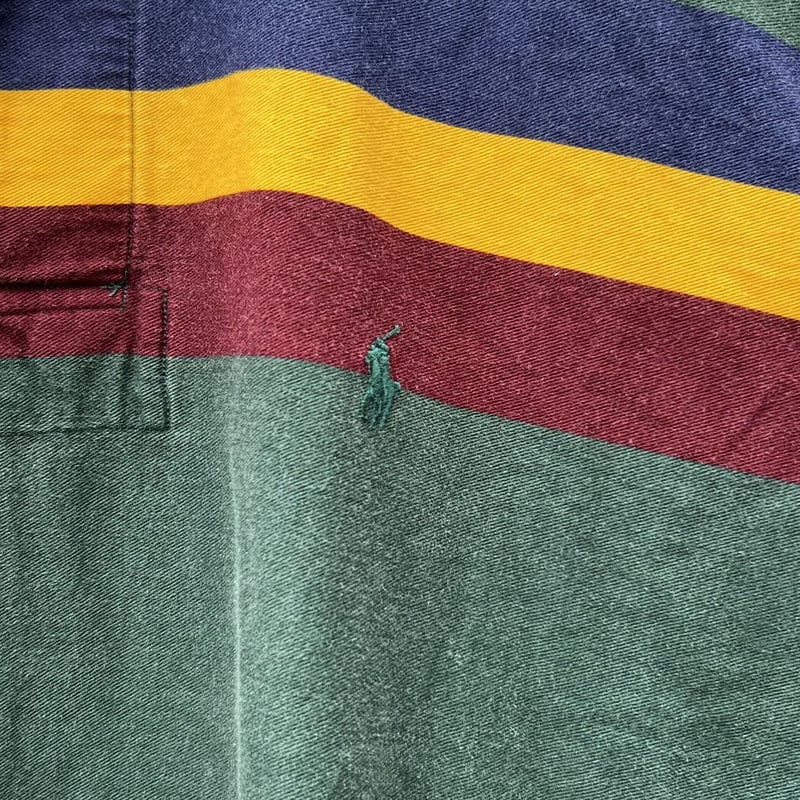 POLO Ralph Lauren ボーダーフード付 ラガーシャツ S87b POLO Ralph Lauren ボーダーフード付 ラガーシャツ S87b セール