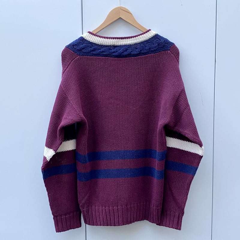 Ralph Lauren - Ralph Lauren 紫 Vネックセーター L POLO RALPH LAUREN - ポロラルフローレンニット セーター 中国製