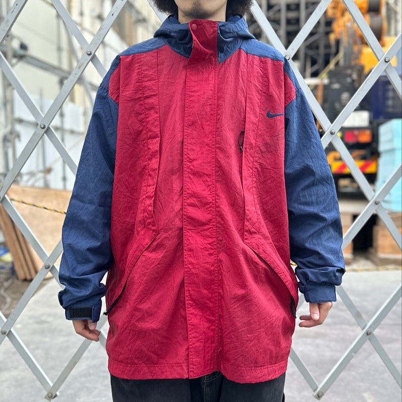 NIKE/ナイキ 裏フリースナイロンフードジャケット 90年代 (USED NIKE/ナイキ 裏フリースナイロンフードジャケット 90年代 (USED
