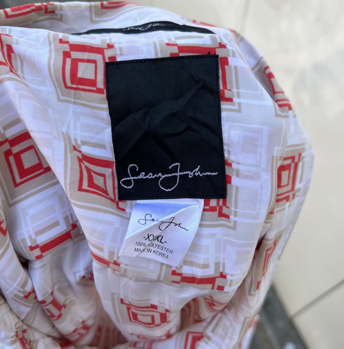 SEAN JOHN/ショーンジョン 総柄 ポリエステルシャツ 00年代 SEAN JOHN/ショーンジョン 総柄 ポリエステルシャツ 00年代