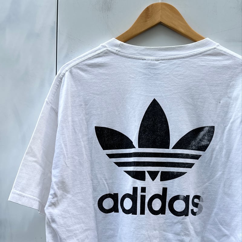 adidas アディダス 両面プリント Tシャツ　90s　トレフォイルロゴ　黒金 adidas（アディダス）の「メンズ アディダス トレフォイル 黒金