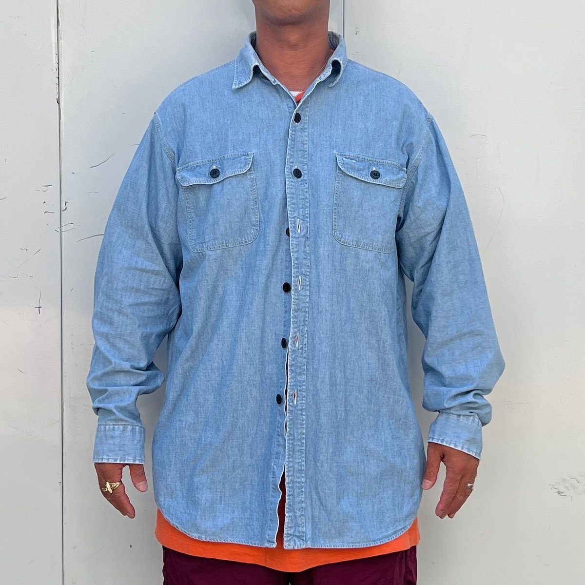 希少 90s Polo by Ralph Lauren 加工 シャンブレーシャツ