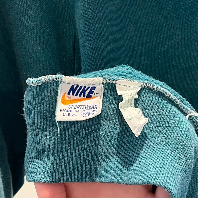 NIKE/ナイキ ハーフジップ ロゴフードスウェット 80年前後