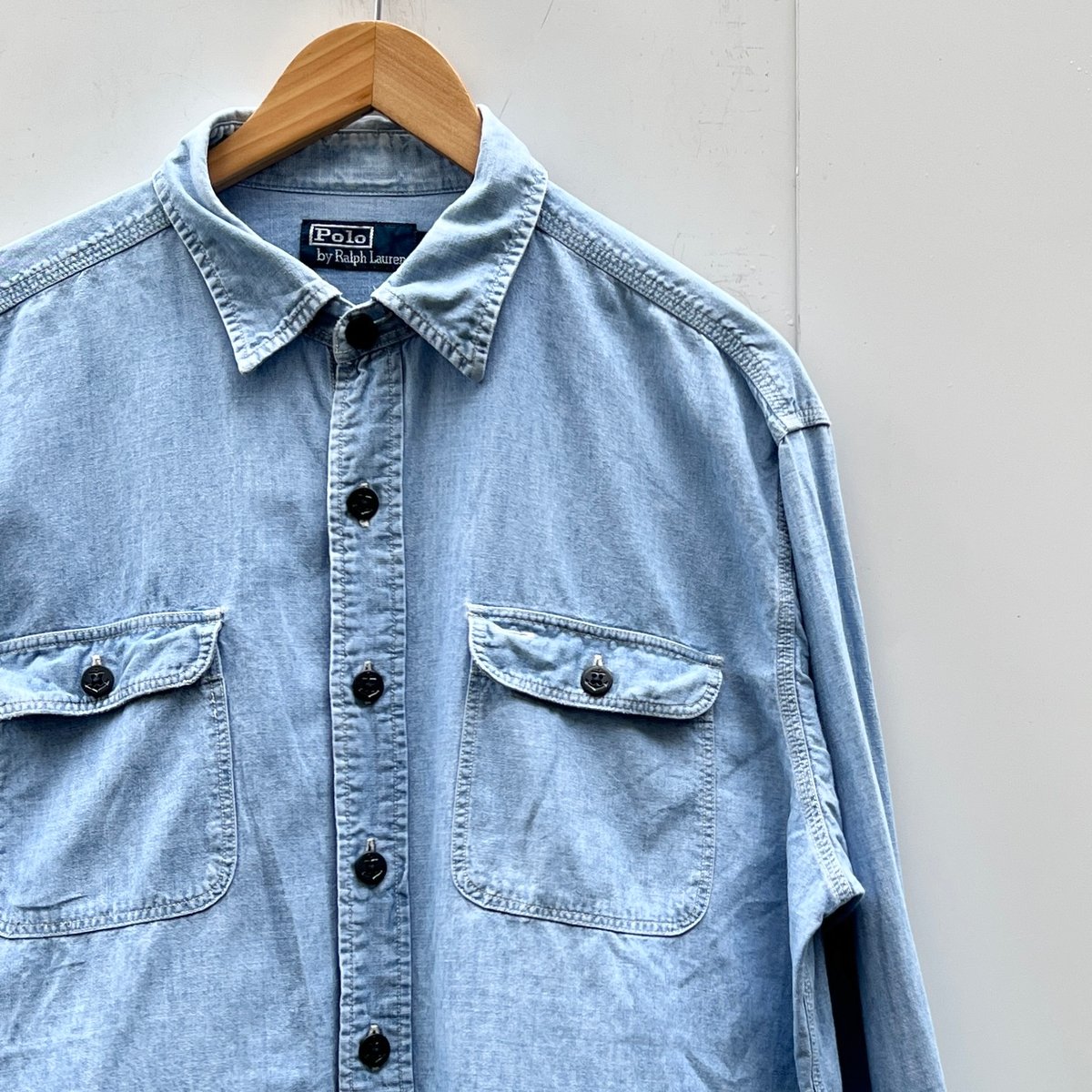 希少 90s Polo by Ralph Lauren 加工 シャンブレーシャツ