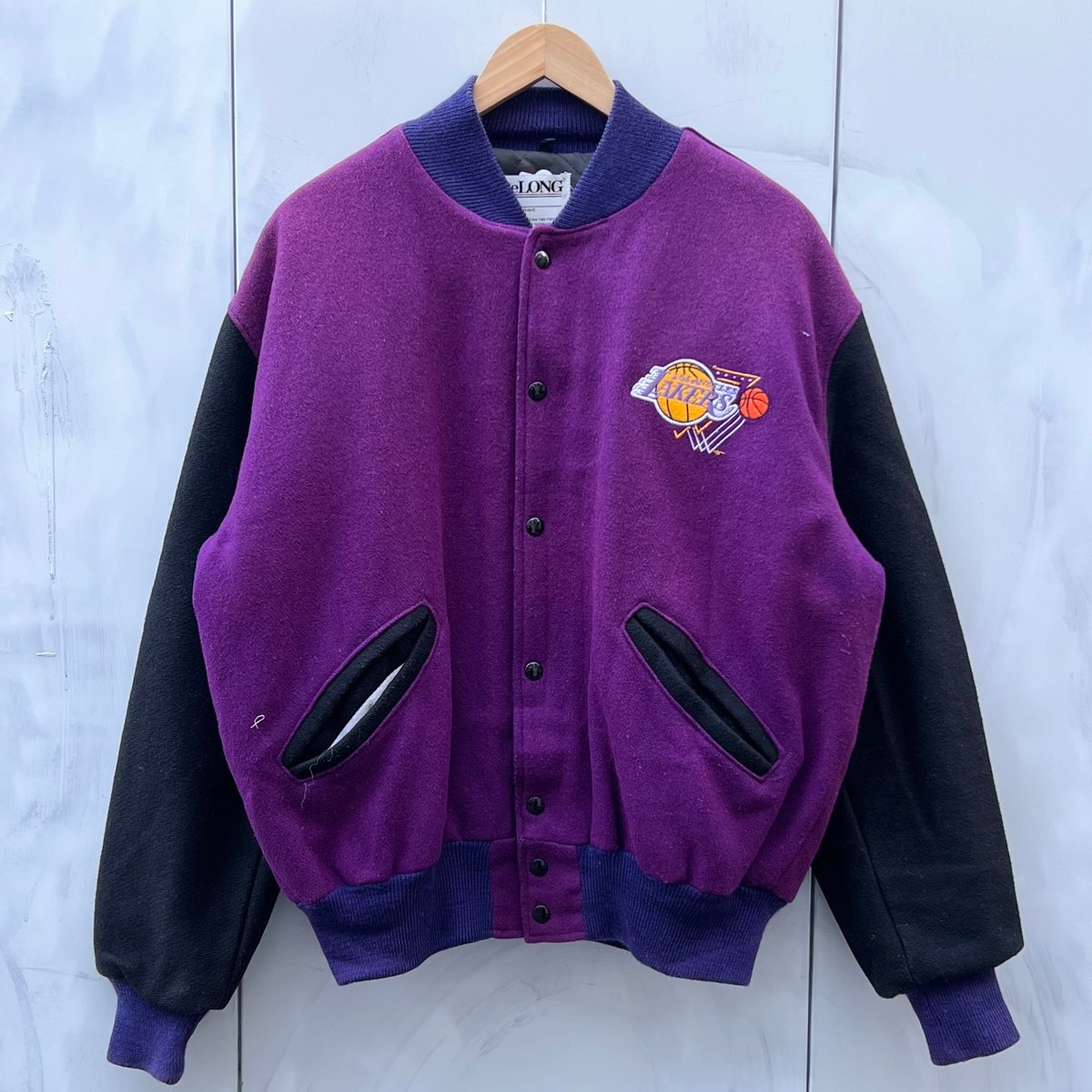 USA製】DeLONG LAKERS 80-90s スタジャン 刺繍 バスケ