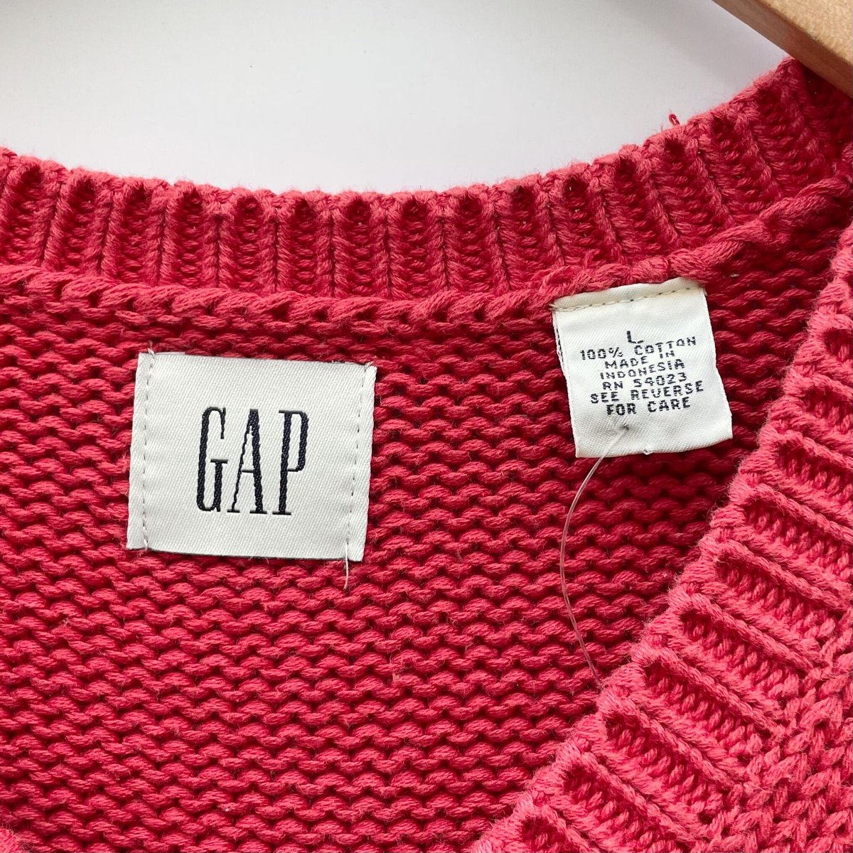 90s old GAP コットンニットベスト レッド 赤