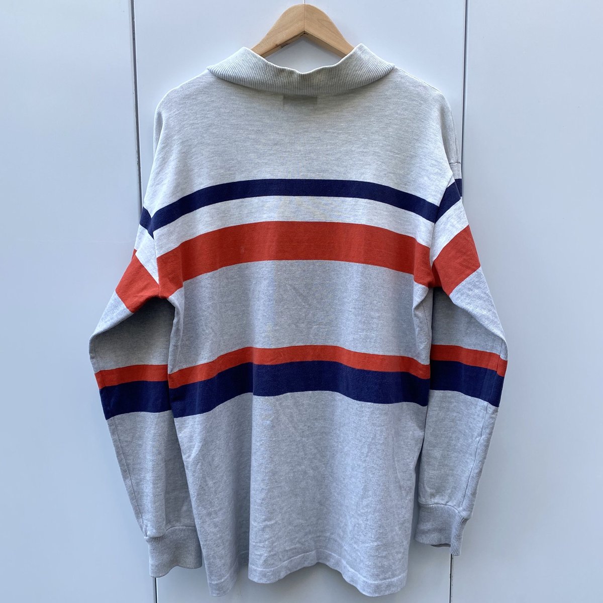 グッドカラー◎USA製ビンテージLLBeanエルエルビーンコットン＆ポリタートルネック長袖ボーダーTシャツLマルチアメカジストリート nr24874 L.L.Bean - 80s USA製 エルエルビーン タートルネック ボーダー