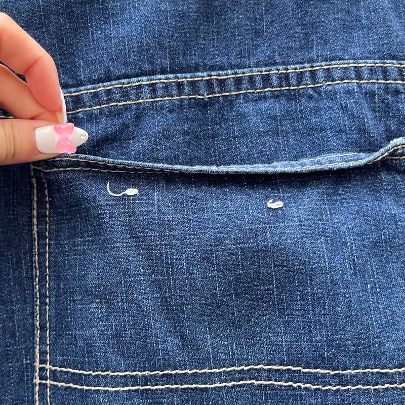 90s kani jeans カナイジーンズ　デニム　ワイドデニム 刺繍　濃紺 90s kani jeans カナイジーンズ デニム ワイドデニム 刺繍 濃紺
