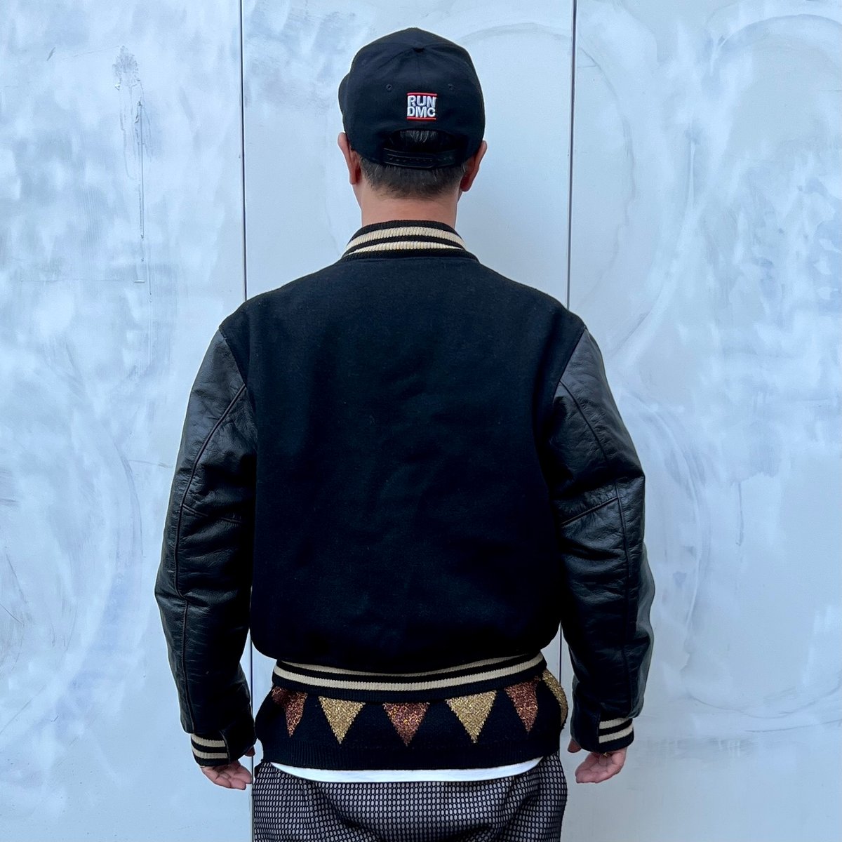GOLDEN BEAR/ゴールデンベアー 袖レザースタジャン 90年代 Made GOLDEN BEAR/ゴールデンベアー 袖レザースタジャン 90年代 Made