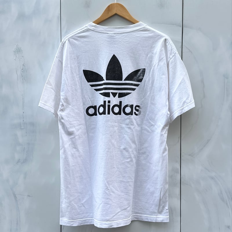 adidas アディダス 両面プリント Tシャツ　90s　トレフォイルロゴ　黒金 90's USA製 adidas Trefoil Logo T-Shirt L / アディダス