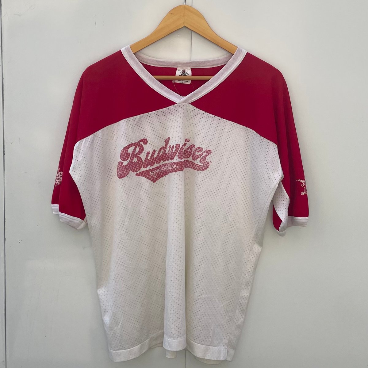BUDWEISER/バドワイザー メッシュフットボールTシャツ 90年前後 BUDWEISER/バドワイザー メッシュフットボールTシャツ 90年前後