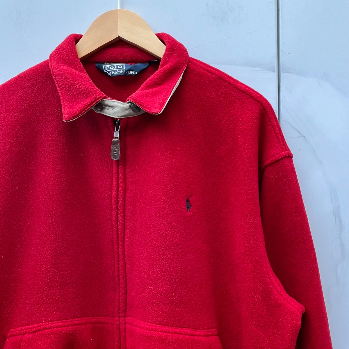 90年代製ポロ·ジーンズ ラルフ・ローレン フリースベスト 赤 М Polo Ralph Lauren/ポロラルフ 90s ポロジーンズ　スイングトップ