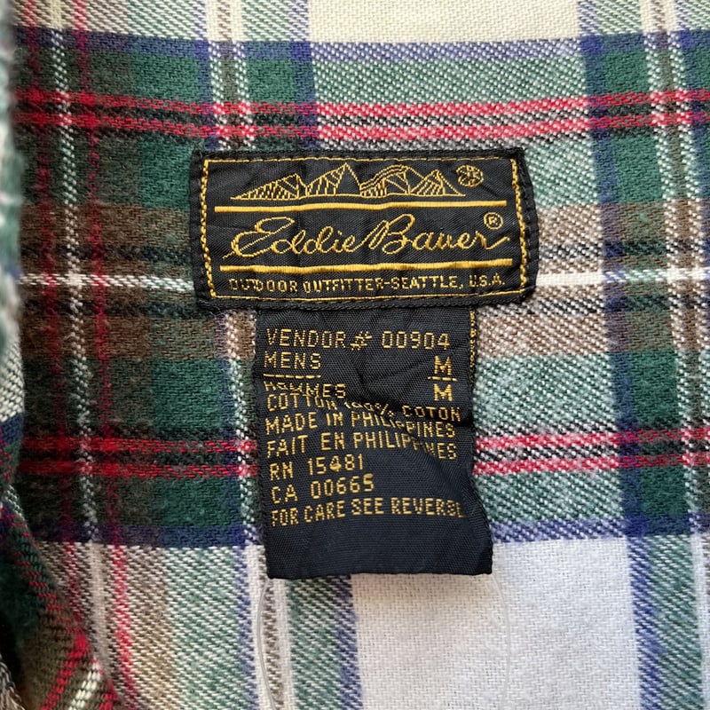 EDDIE BAUER/エディーバウアー チェックネルシャツ 90年前後 EDDIE BAUER/エディーバウアー チェックネルシャツ 90年前後