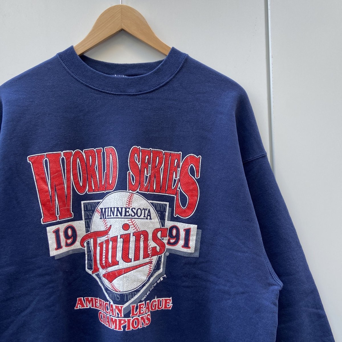 90年代 MLB MINNESOTA TWINS ミネソタツインズ 1987 World Series プリントスウェットシャツ トレーナー USA製 メンズXL ヴィンテージ /eaa383776