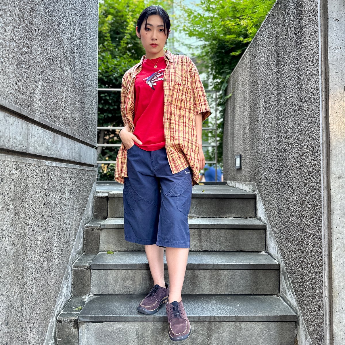 90s OLD STUSSY リップストップ 半袖シャツ USA XL 90s OLD STUSSY リップストップ 半袖シャツ USA XL