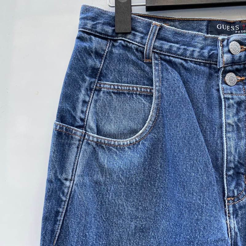 ゲス ジーンズ デニム バギーパンツ Usa製 タロン ジッパー W32 90s GUESS JEANS デニムパンツ W28 ゲスジーンズ TALONジップ