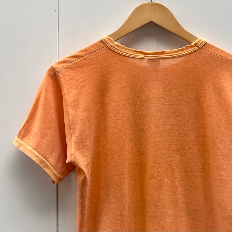 70s ラッセルアスレチック 半袖 Tシャツ プリント 両面 70s ラッセルアスレチック 半袖リンガーTシャツ Vネック 夏物