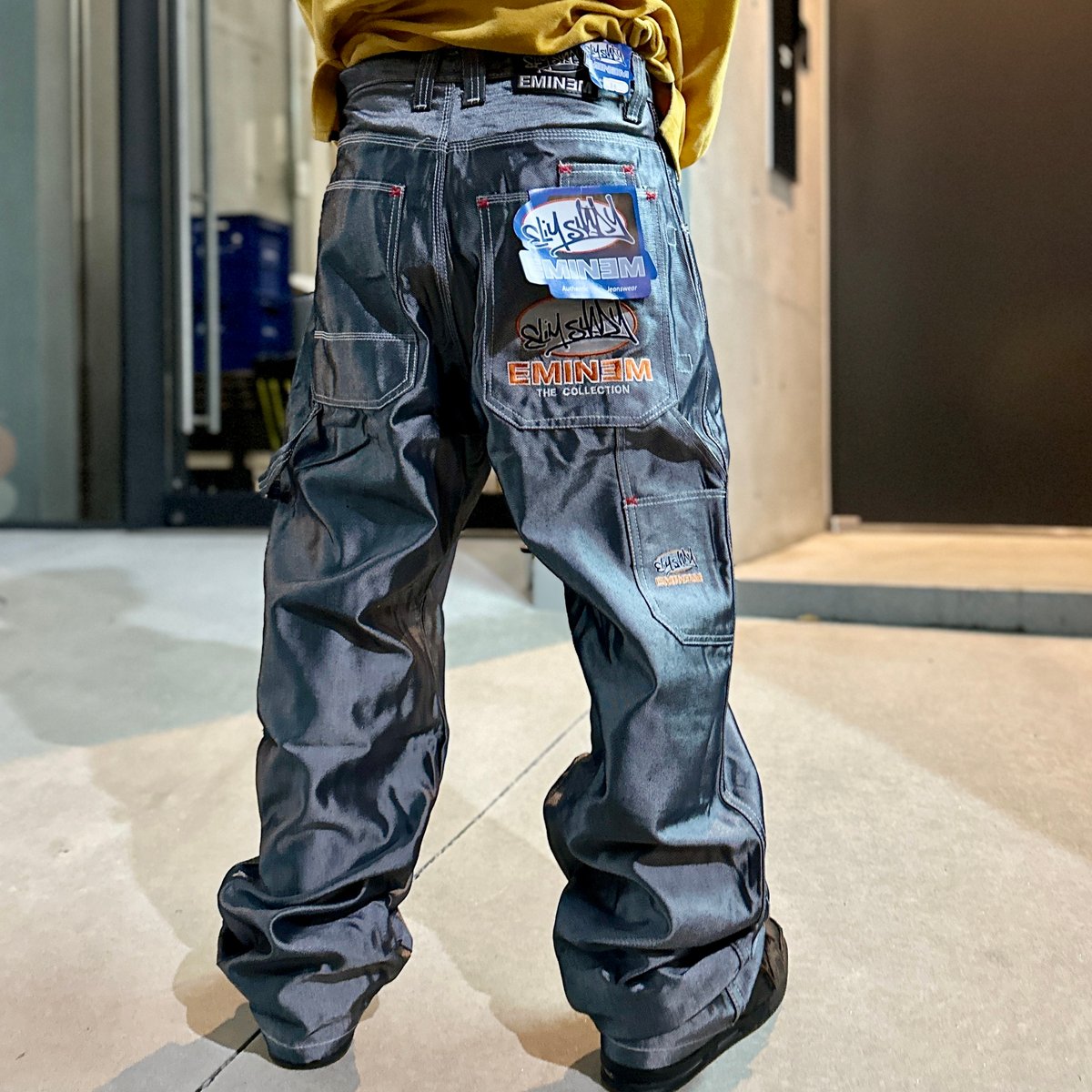 EMINEM/エミネム シルバーデニム ペインターパンツ 00年代 EMINEM/エミネム シルバーデニム ペインターパンツ 00年代