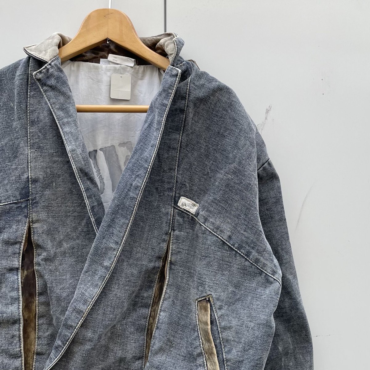 GUESS/ゲス レザー切り替えダブル Gジャン 90年代 Made in USA GUESS/ゲス レザー切り替えダブル Gジャン 90年代 Made in USA