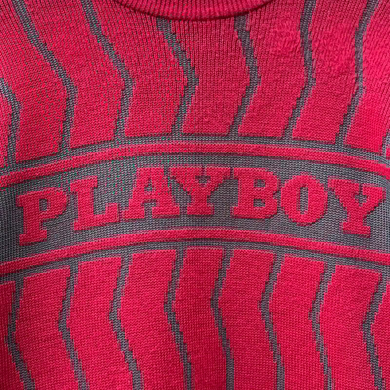 PLAYBOY - ヴィンテージニット【未使用タグ付き】 ヴィンテージ PLAYBOY プレイボーイ セーター ニット 赤 M