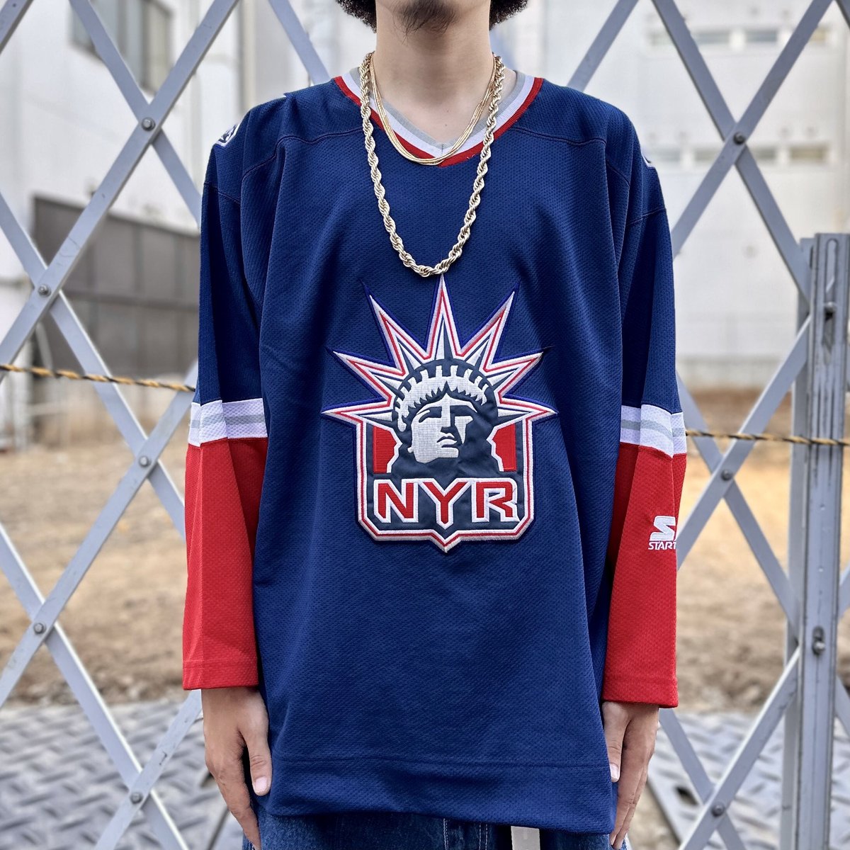 90s STARTER ホッケーシャツ メッシュ 白黒 スターター Tシャツ 90s STARTER ホッケーシャツ メッシュ 白黒 スターター Tシャツ
