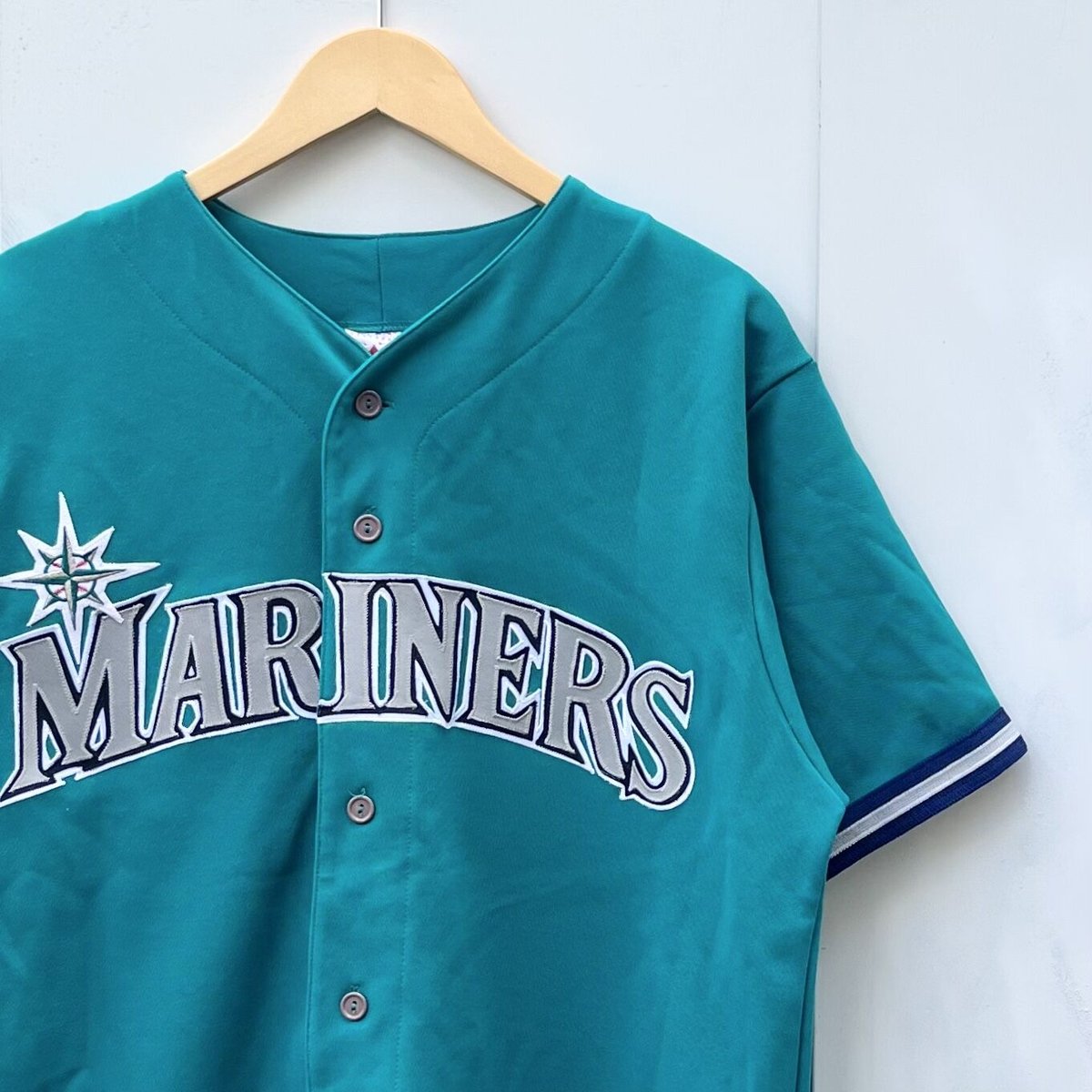 野球【未使用品】 MLB Majestic マリナーズ ベースボールシャツ M