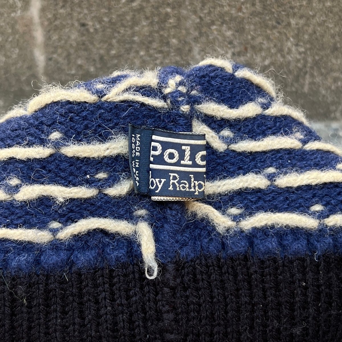 POLO RALPH LAUREN/ポロラルフローレン 柄ニットキャップ 90年代 Made 