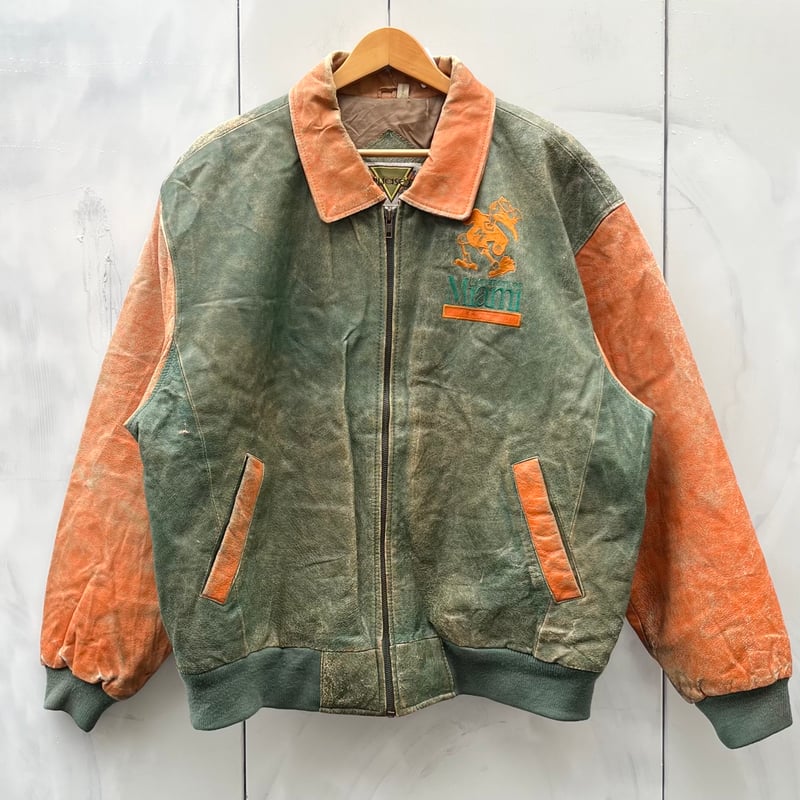 MIAMI HURRICANES/マイアミハリケーンズ レザージャケット 90年代 