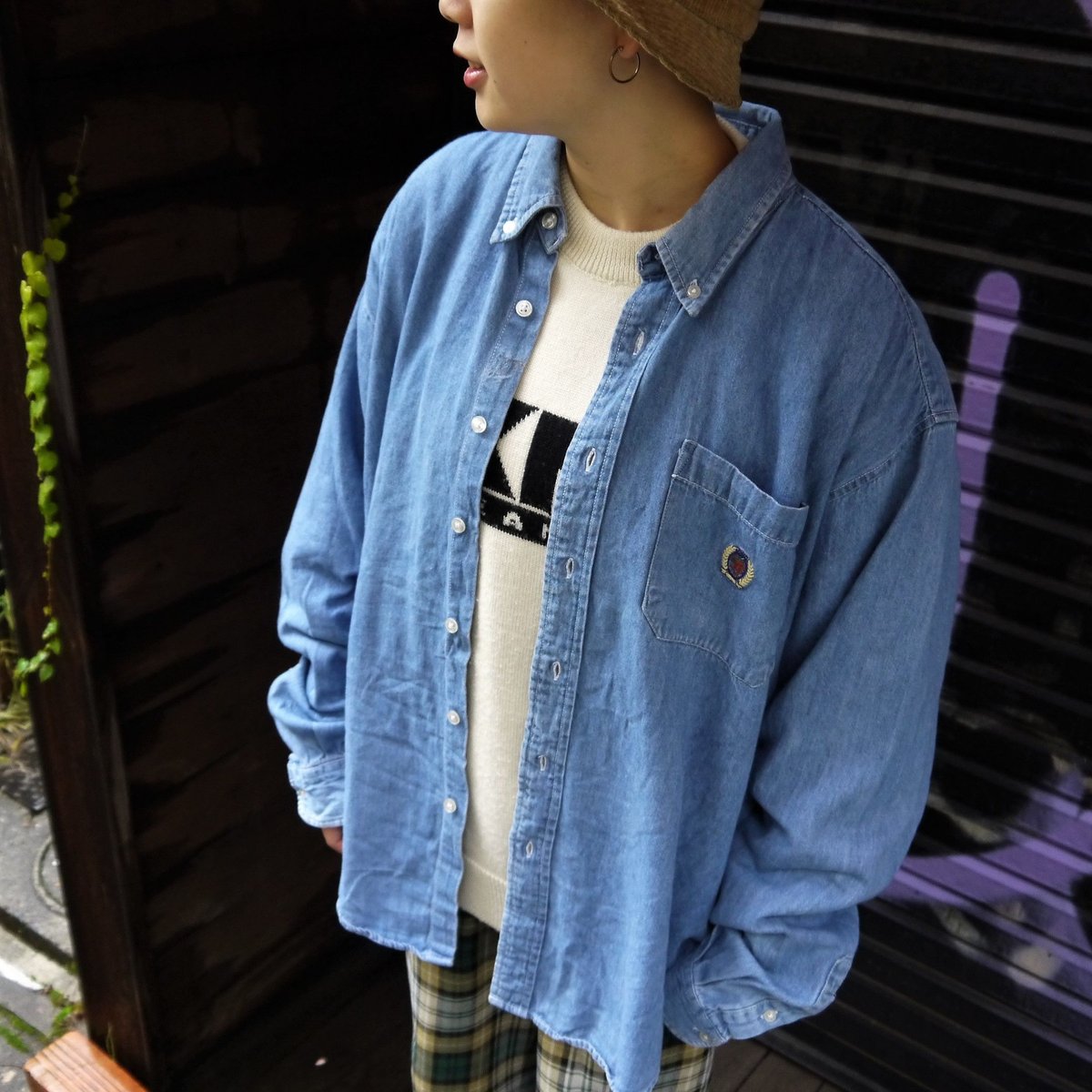 TOMMYHILFIGER/トミーヒルフィガー デニムシャツ 90年代 (USED TOMMYHILFIGER/トミーヒルフィガー デニムシャツ 90年代 (USED