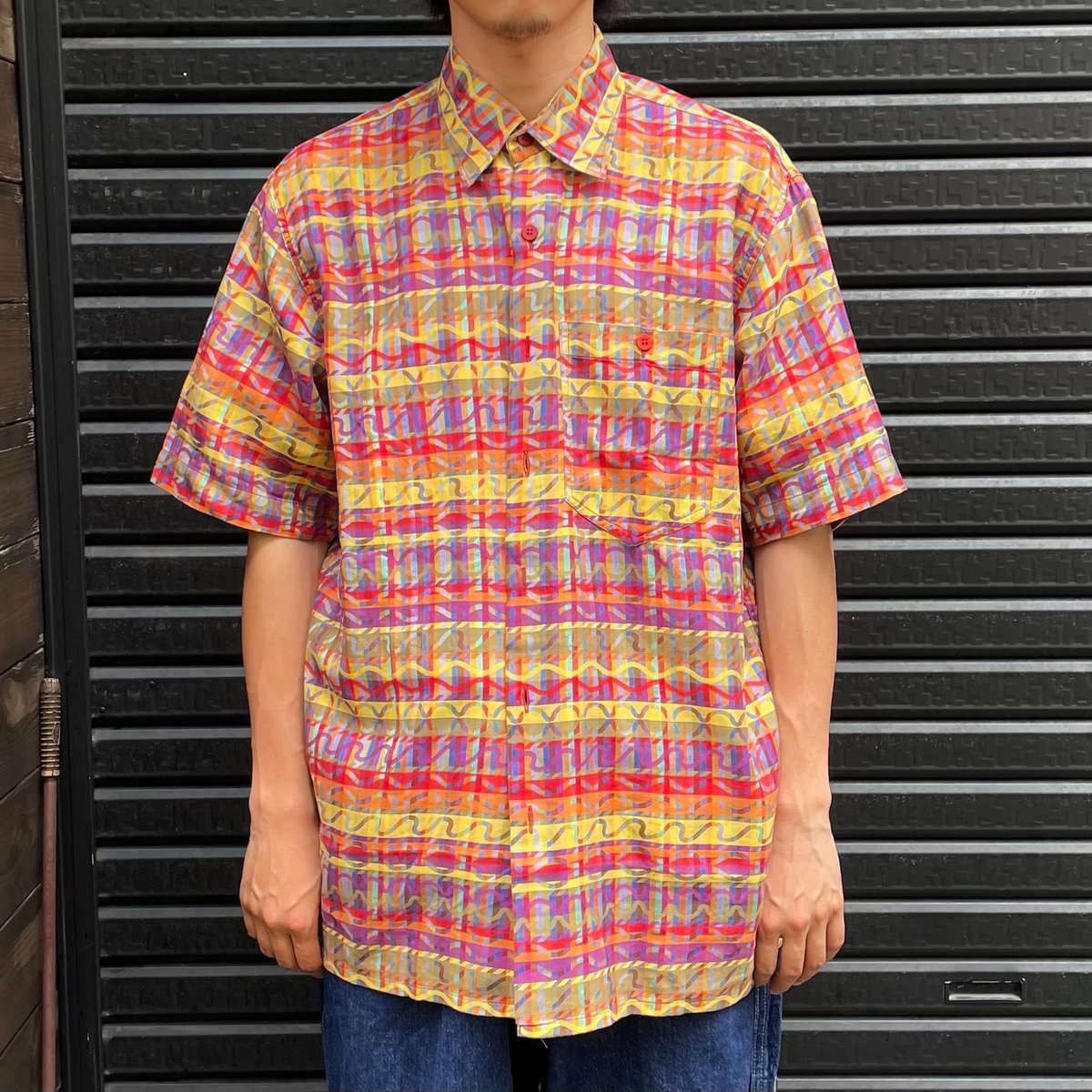 MISSONI/ミッソーニ ジャガード柄 半袖シャツ 00年代 Made In ITALY (USED)