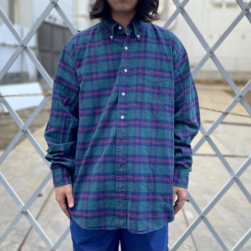 人気商品ランキング LL 90年代 チェックボタンダウンシャツ BEAN/エルエルビーン 男性用