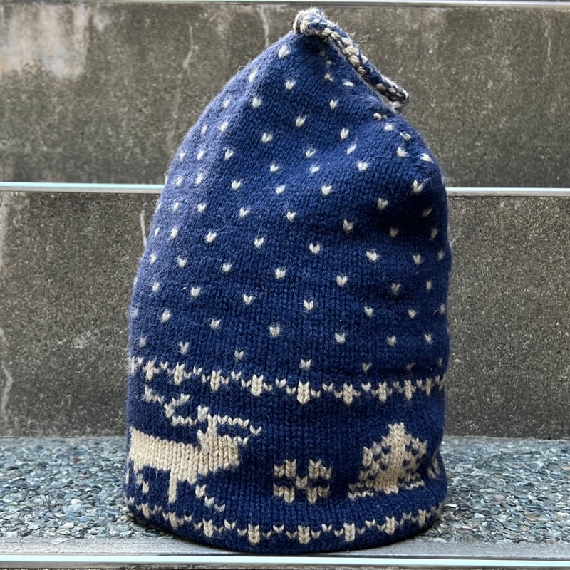 耳当て付きニット帽 unknown vintage 転ぶ ニット帽 ビーニー 個性的