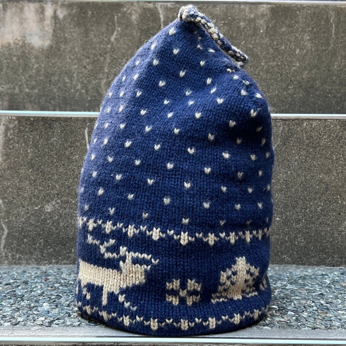 POLO RALPH LAUREN/ポロラルフローレン 柄ニットキャップ 90年代 Made 