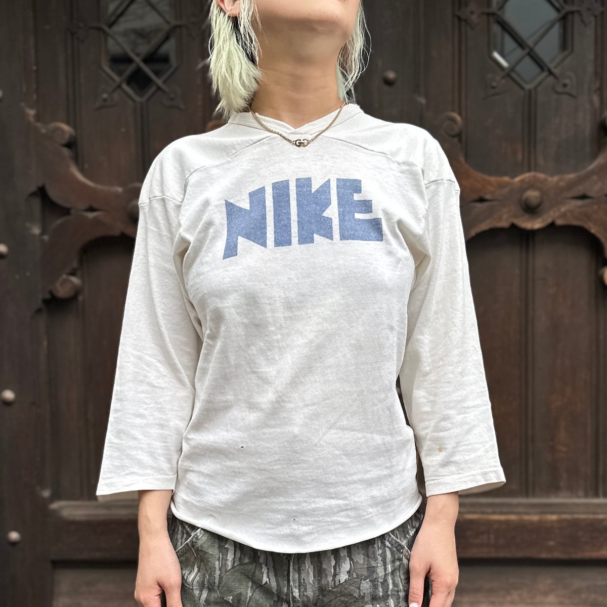 NIKE/ナイキ ゴツロゴフットボールTシャツ 80年前後 Made in USA NIKE/ナイキ ゴツロゴフットボールTシャツ 80年前後 Made in USA