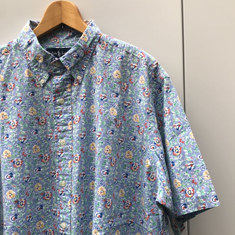 POLO ラルフローレン アロハ 小花柄 青 XL