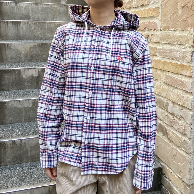 STUSSY/ステューシー チェックネルシャツパーカ 00年代 (DEADSTOCK) | c...