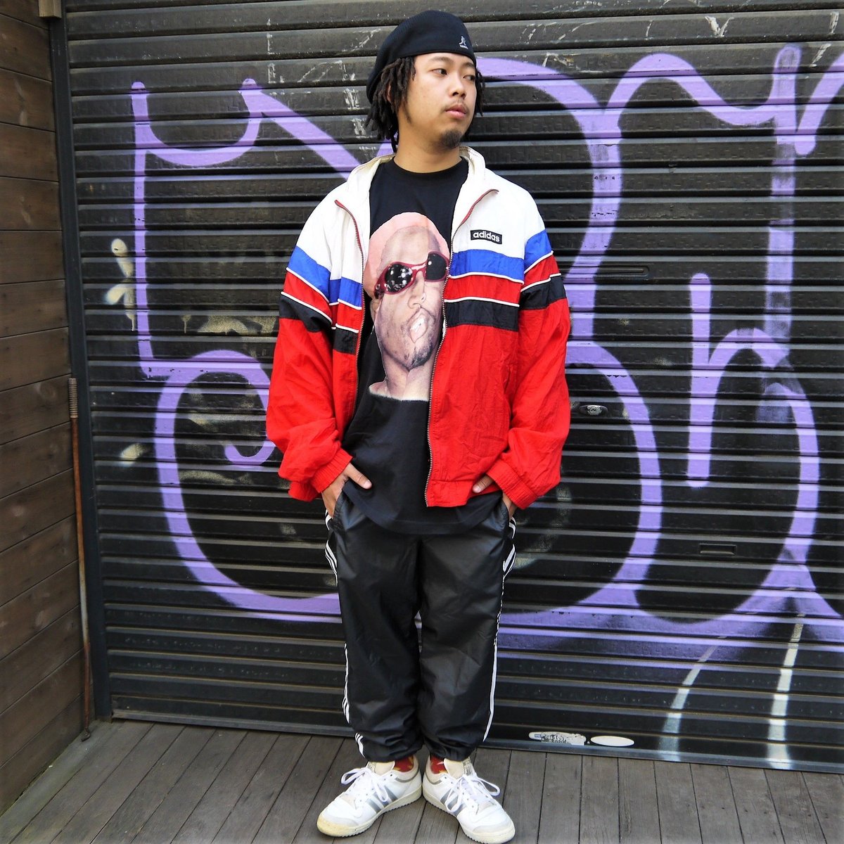 adidas/アディダス ナイロンジャケット 3ストライプス 90年代