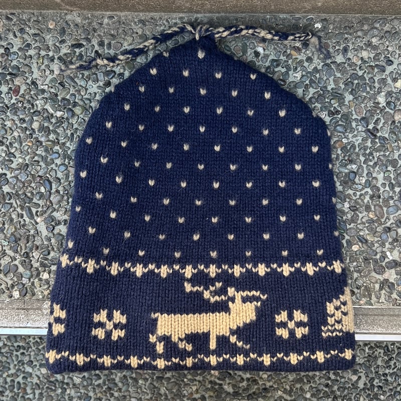 POLO RALPH LAUREN/ポロラルフローレン 柄ニットキャップ 90年代 Made 